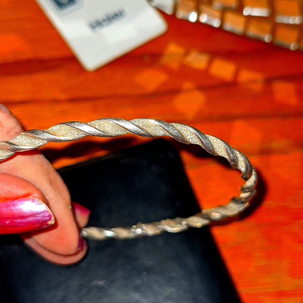 Solid Sterling Silver Twisted Bracelet.